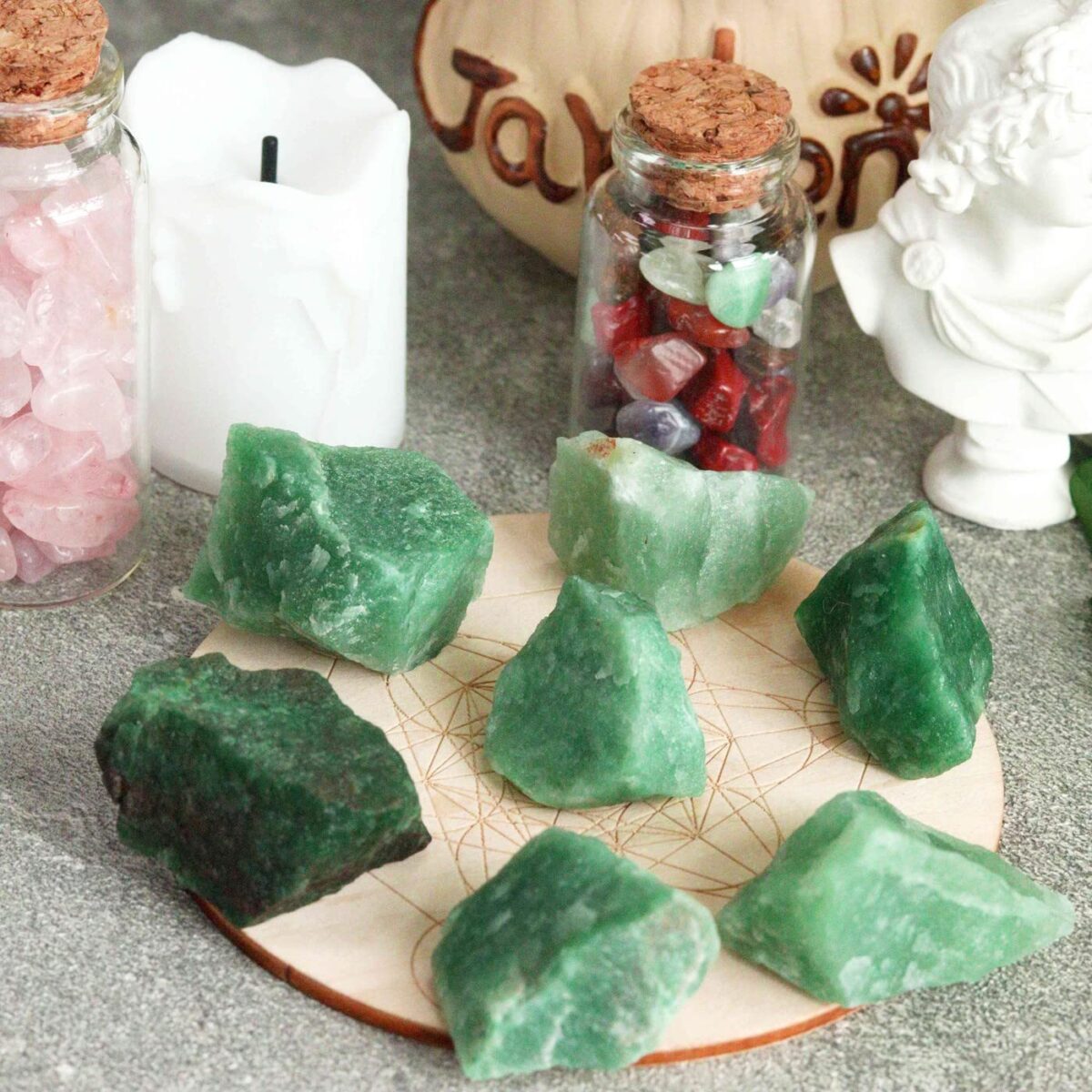 0.78-1.18in Green Aventurine Crystal Bulk Natural Healing Crystal Gemstone Polished Aura Crystal Healing Decorative Gemstone - Image 2
