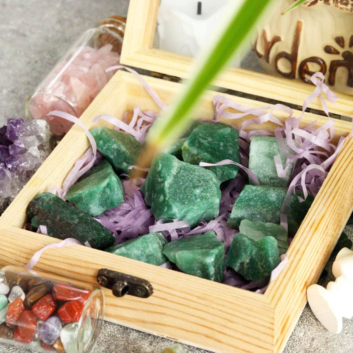 0.78-1.18in Green Aventurine Crystal Bulk Natural Healing Crystal Gemstone Polished Aura Crystal Healing Decorative Gemstone - Image 3