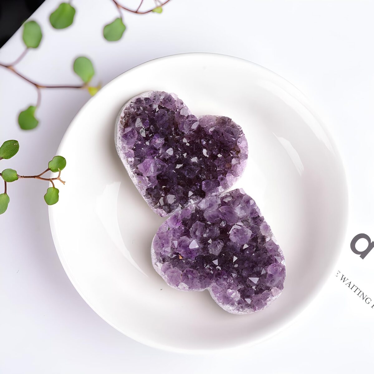 Amethyst heart shaped natural amethyst - Image 3