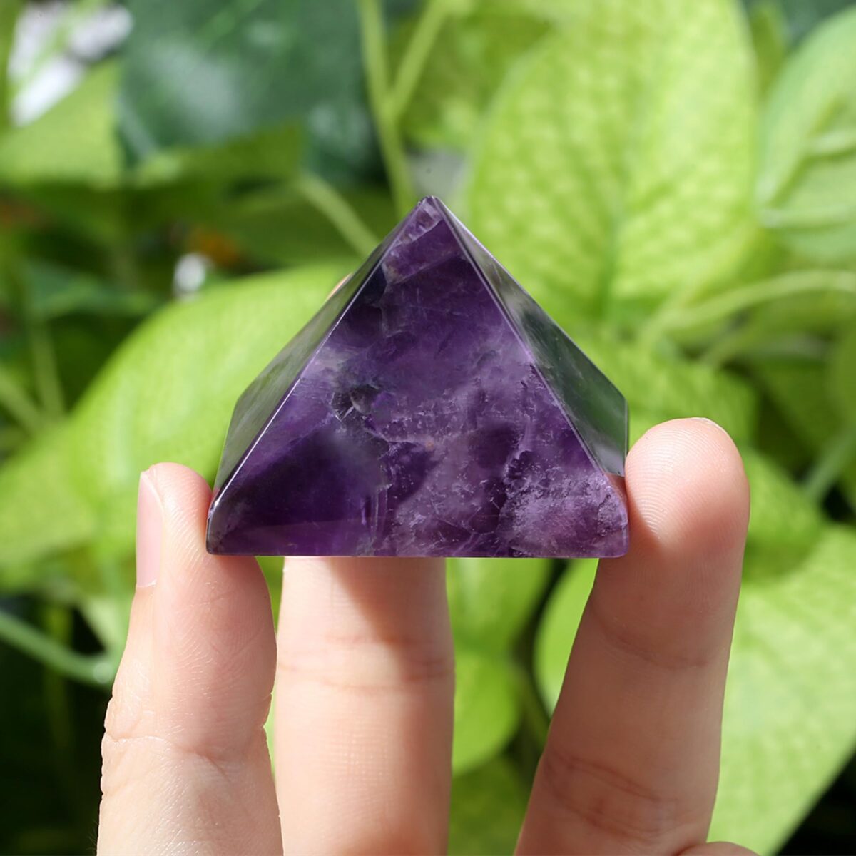Purple gemstone pyramid crystal-Amethyst - Image 2
