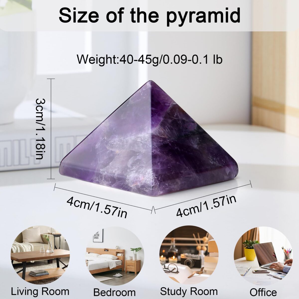 Purple gemstone pyramid crystal-Amethyst - Image 3