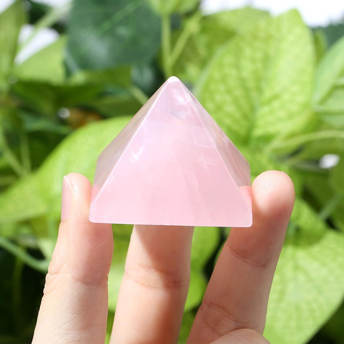 Rose Quartz Gemstone Pyramid Crystal - Rose Quartz - Image 2