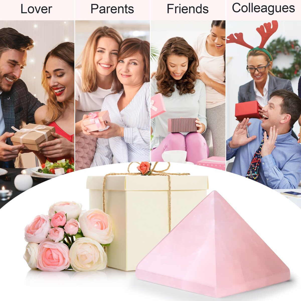 Rose Quartz Gemstone Pyramid Crystal - Rose Quartz - Image 4