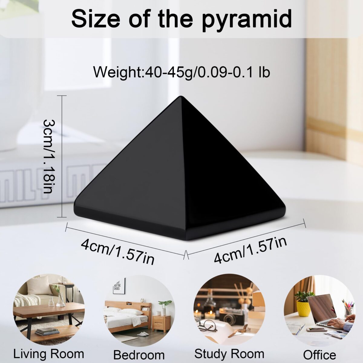 Obsidian Pyramid Crystal - Obsidian - Image 3