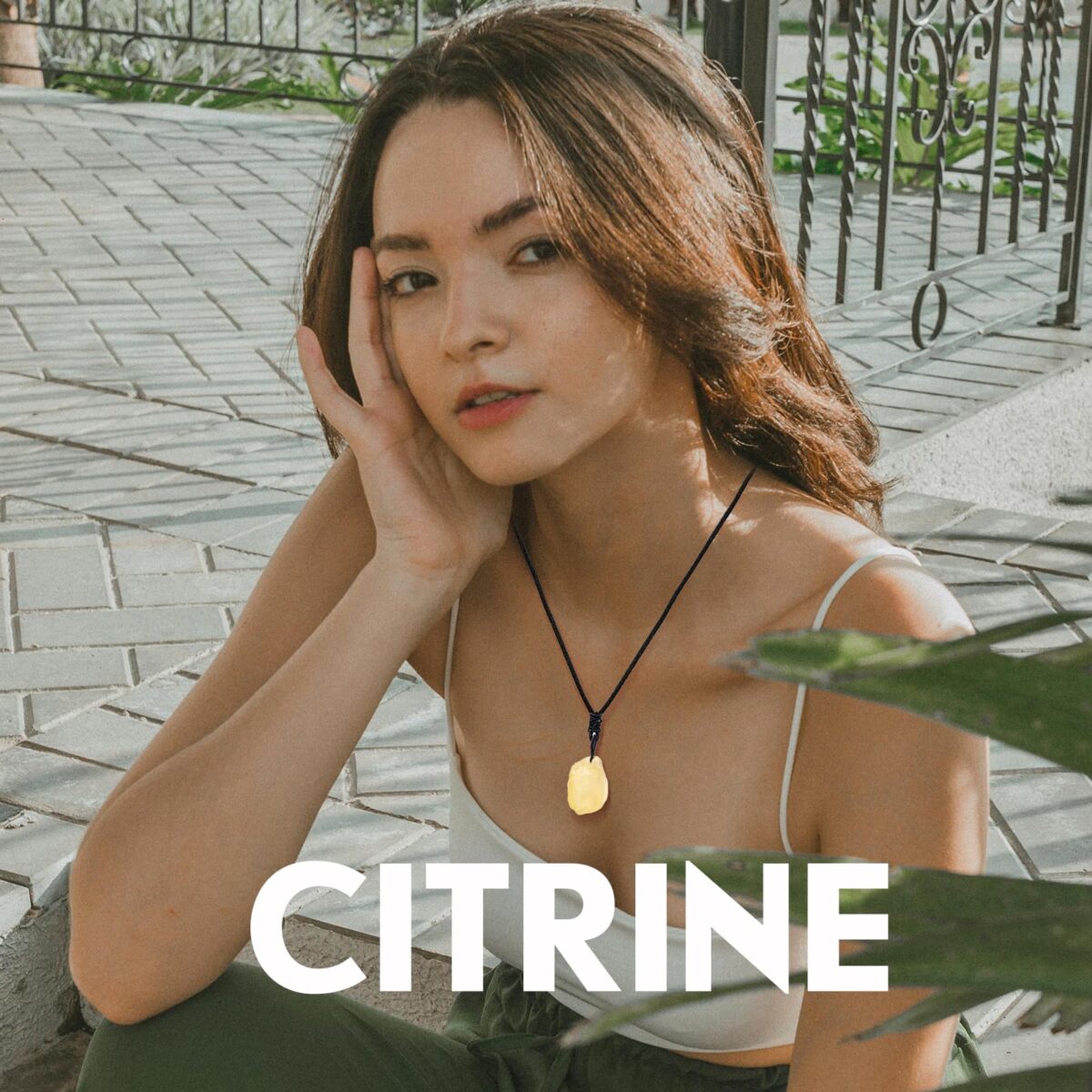 Natural citrine rough stone necklace - Image 4