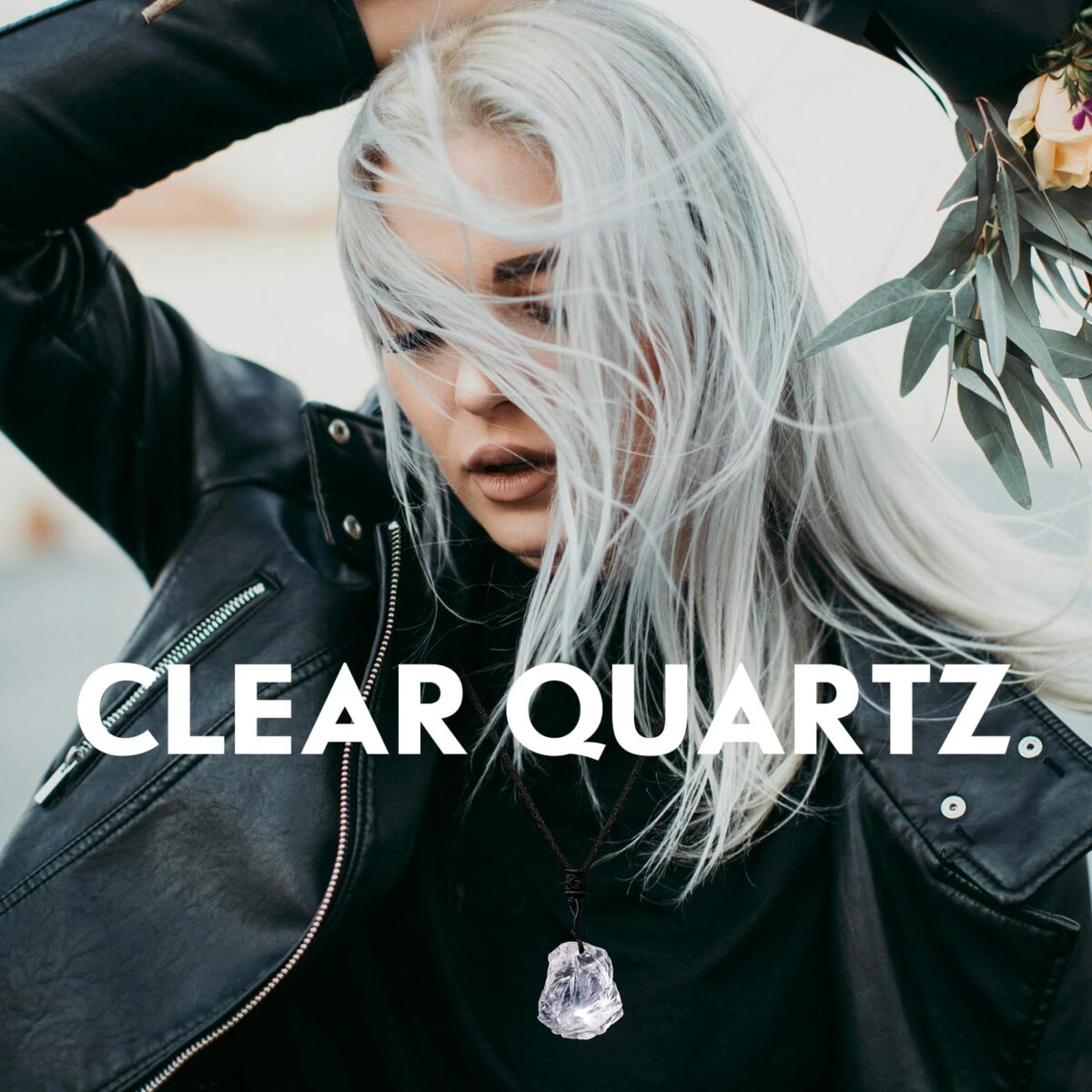 Natural transparent quartz crystal rough necklace - Image 4