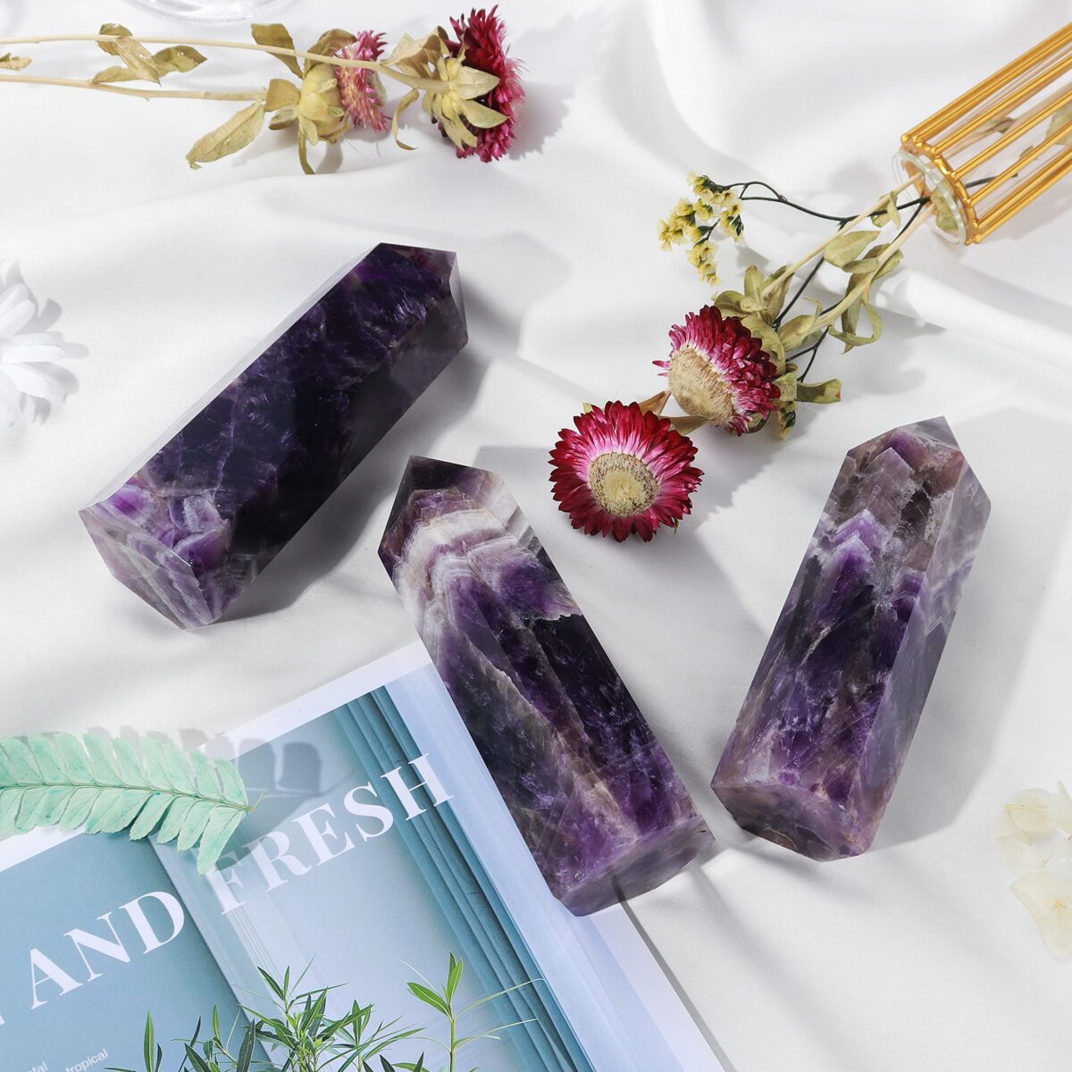 Dream Amethyst Healing Crystal Pillar - Purple - Image 4