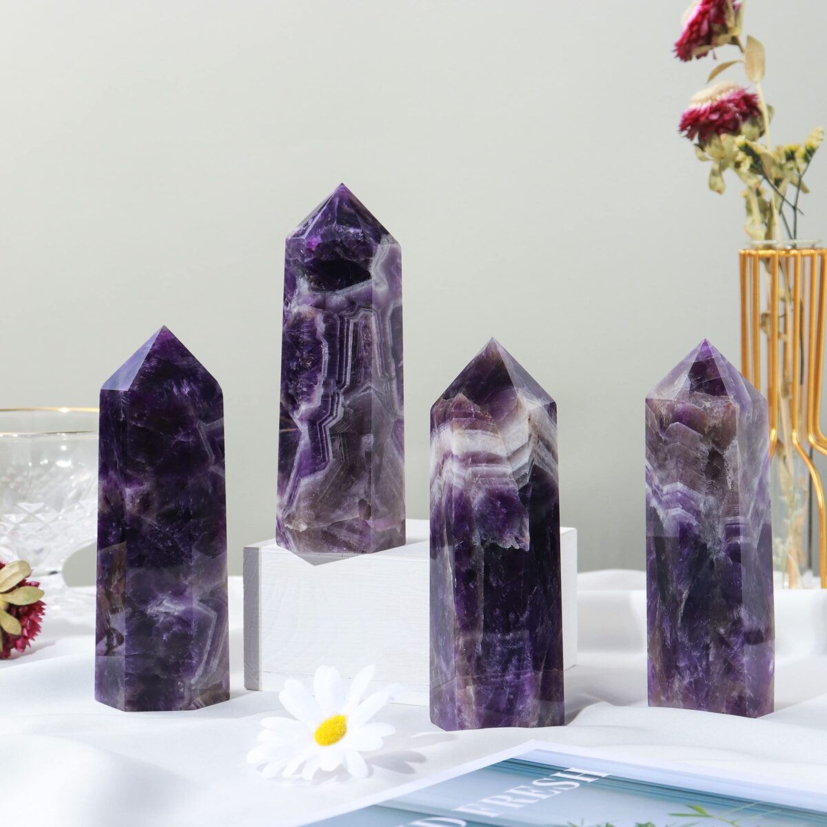 Dream Amethyst Healing Crystal Pillar - Purple - Image 3