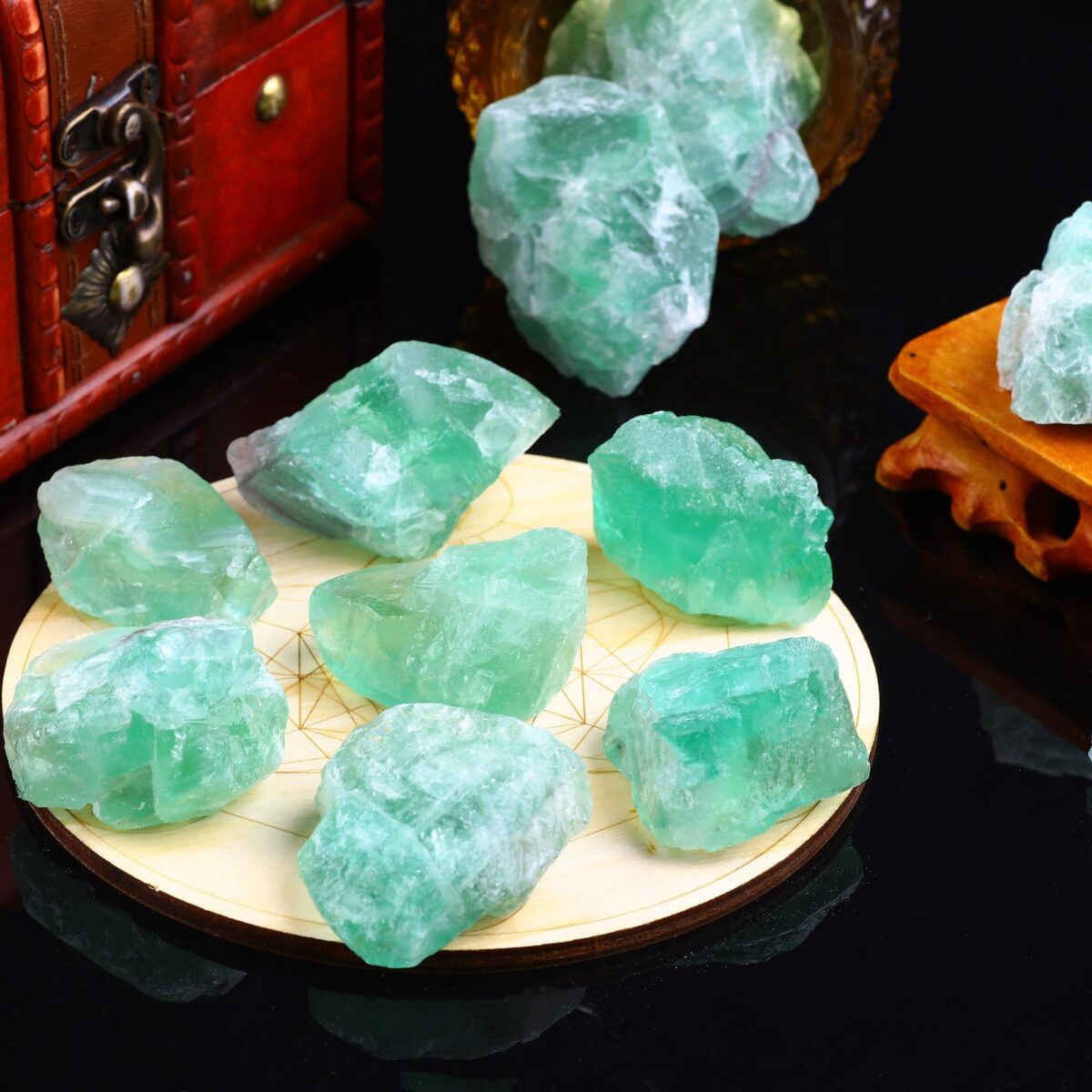 0.78-1.18in Green Fluorite Crystal Bulk Natural Healing Crystal Gemstone Polished Reiki Crystal Healing Decorative Gemstone - Image 4