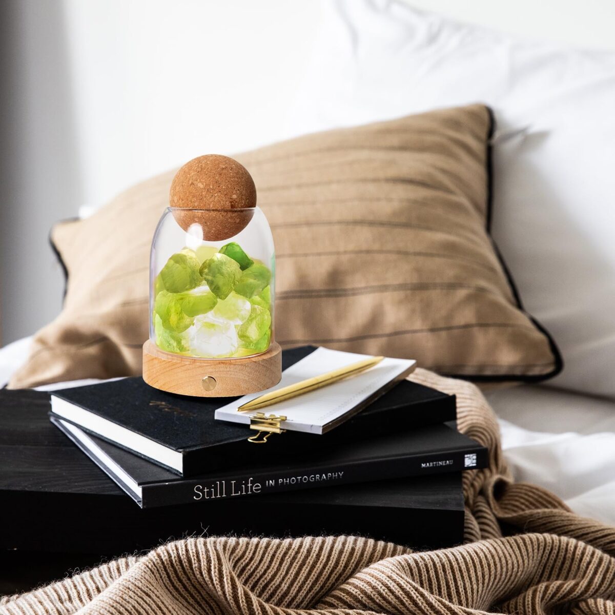 Green Fluorite Night Light Aromatherapy Stone Diffuser - Image 4