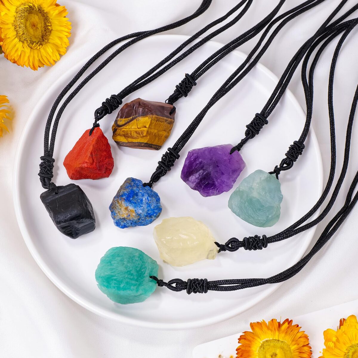 Natural transparent quartz crystal rough necklace - Image 5