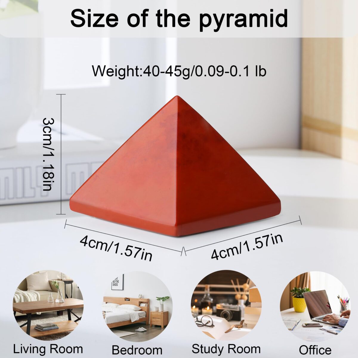 Red Jasper Gemstone Pyramid Crystal - Jasper - Image 3