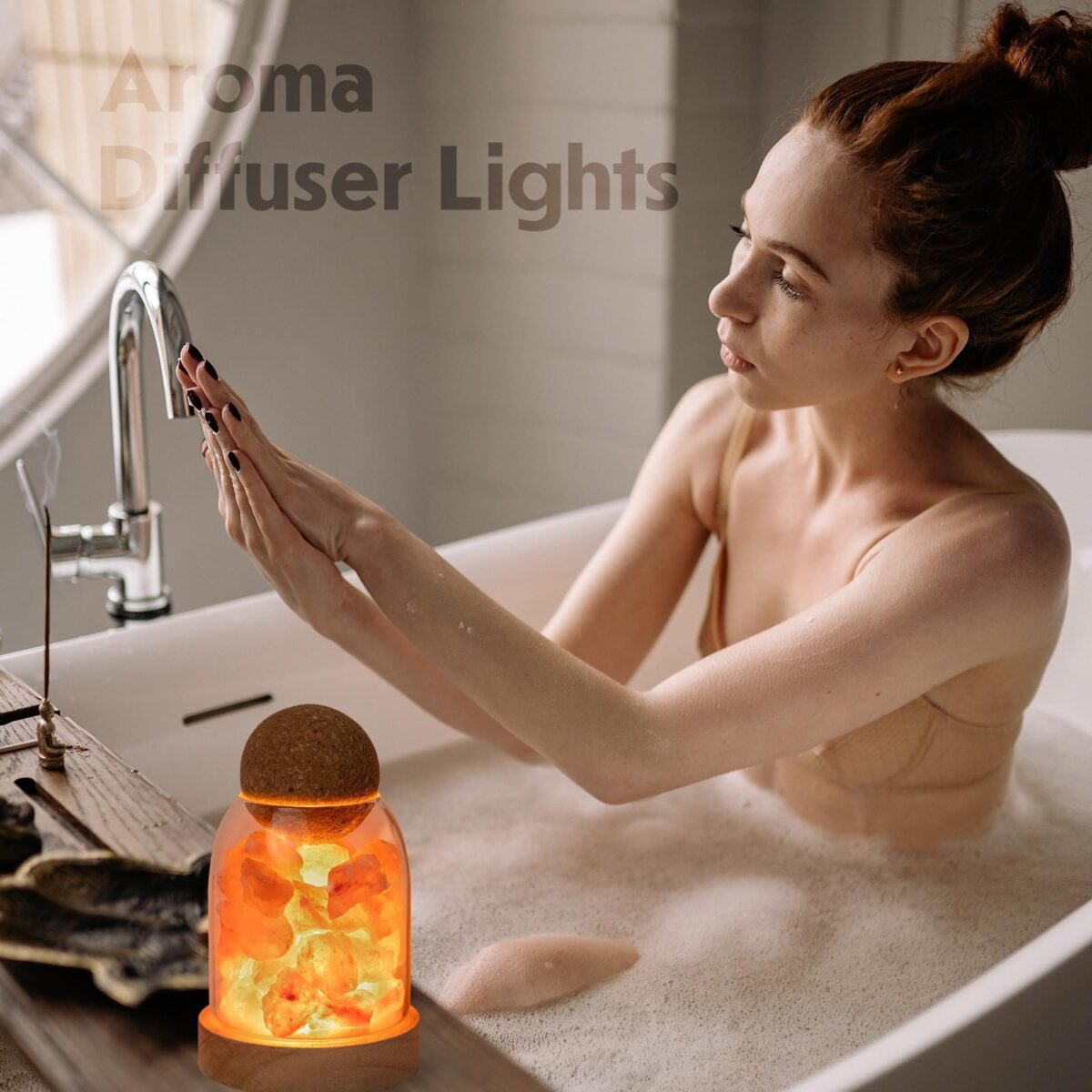 Orange Fluorite Crystal Night Light Aromatherapy Stone Diffuser - Image 5