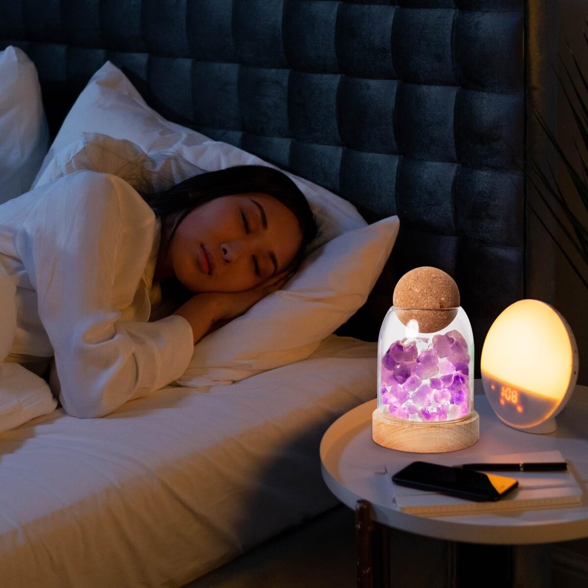 Amethyst Stone Night Light Aromatherapy Stone Diffuser - Image 4