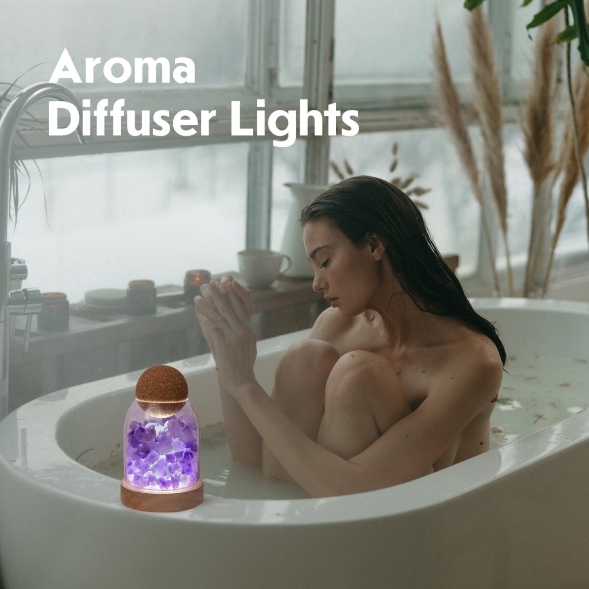 Amethyst Stone Night Light Aromatherapy Stone Diffuser - Image 6