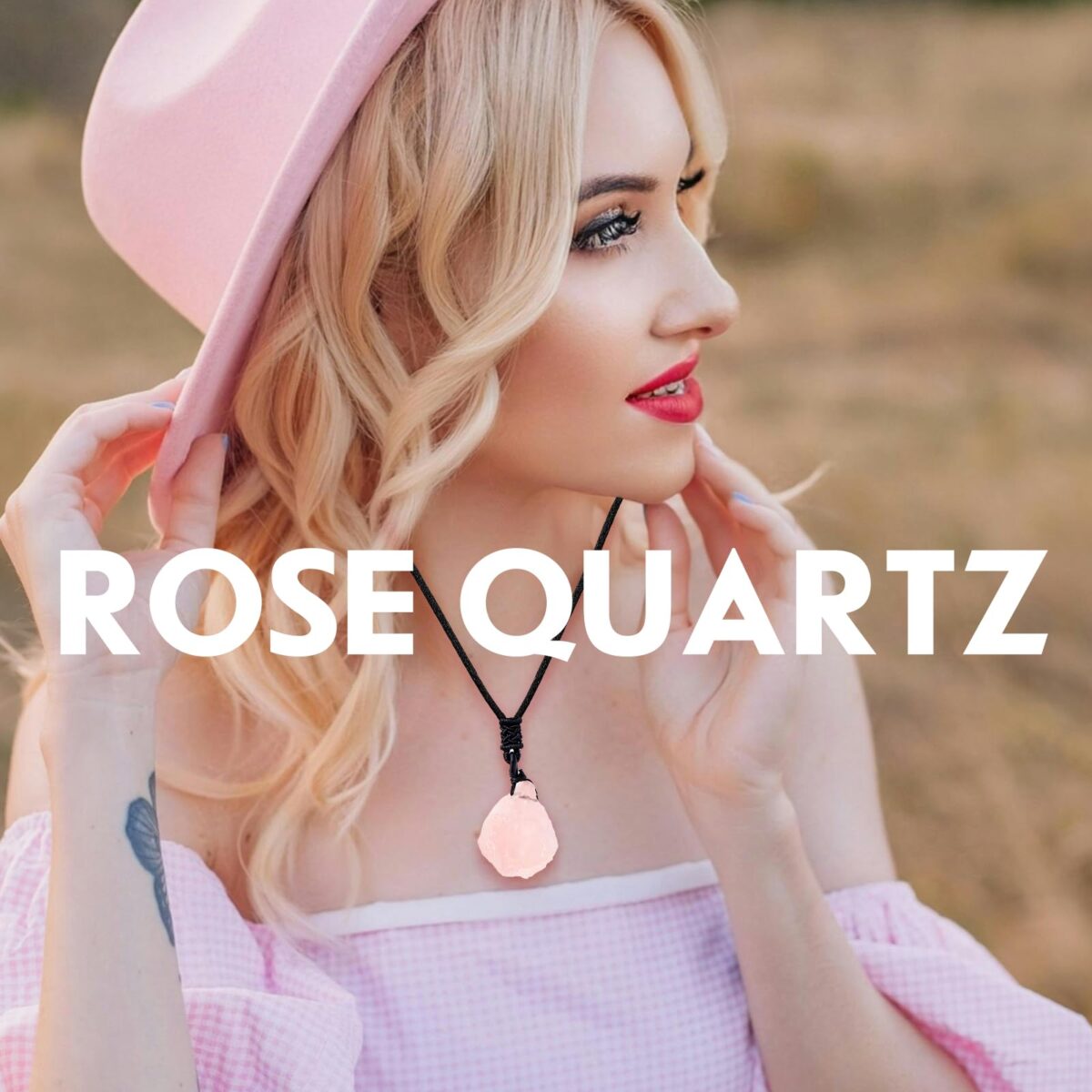 Natural rose quartz crystal rough necklace - Image 4