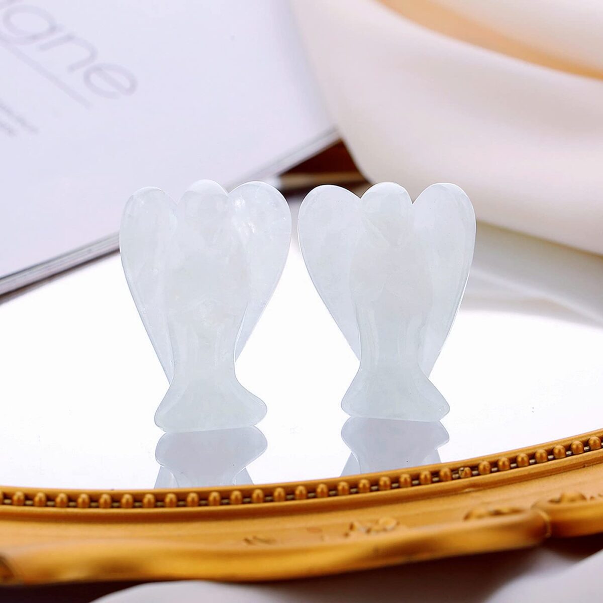 Amethyst Angel Handmade Stone Sculpture - Image 3