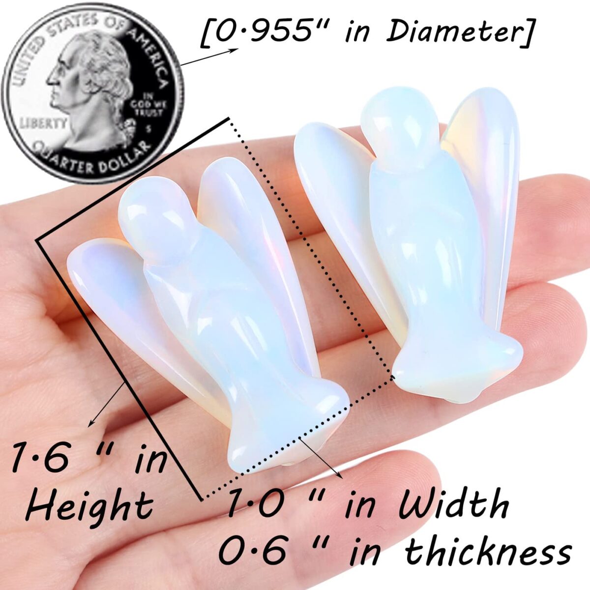 Opal angel handmade stone carving - Image 2