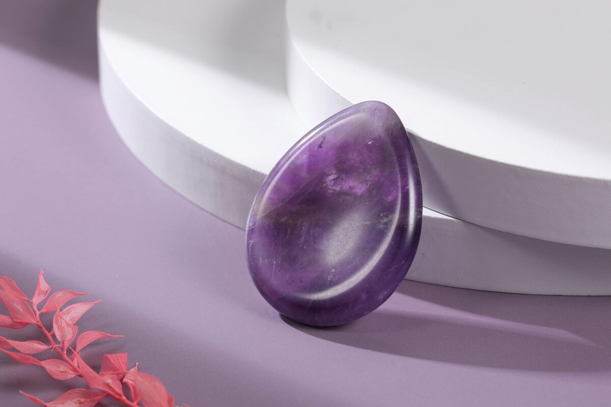 Healing Crystal amethyst Crystal Worry Stone - Image 3