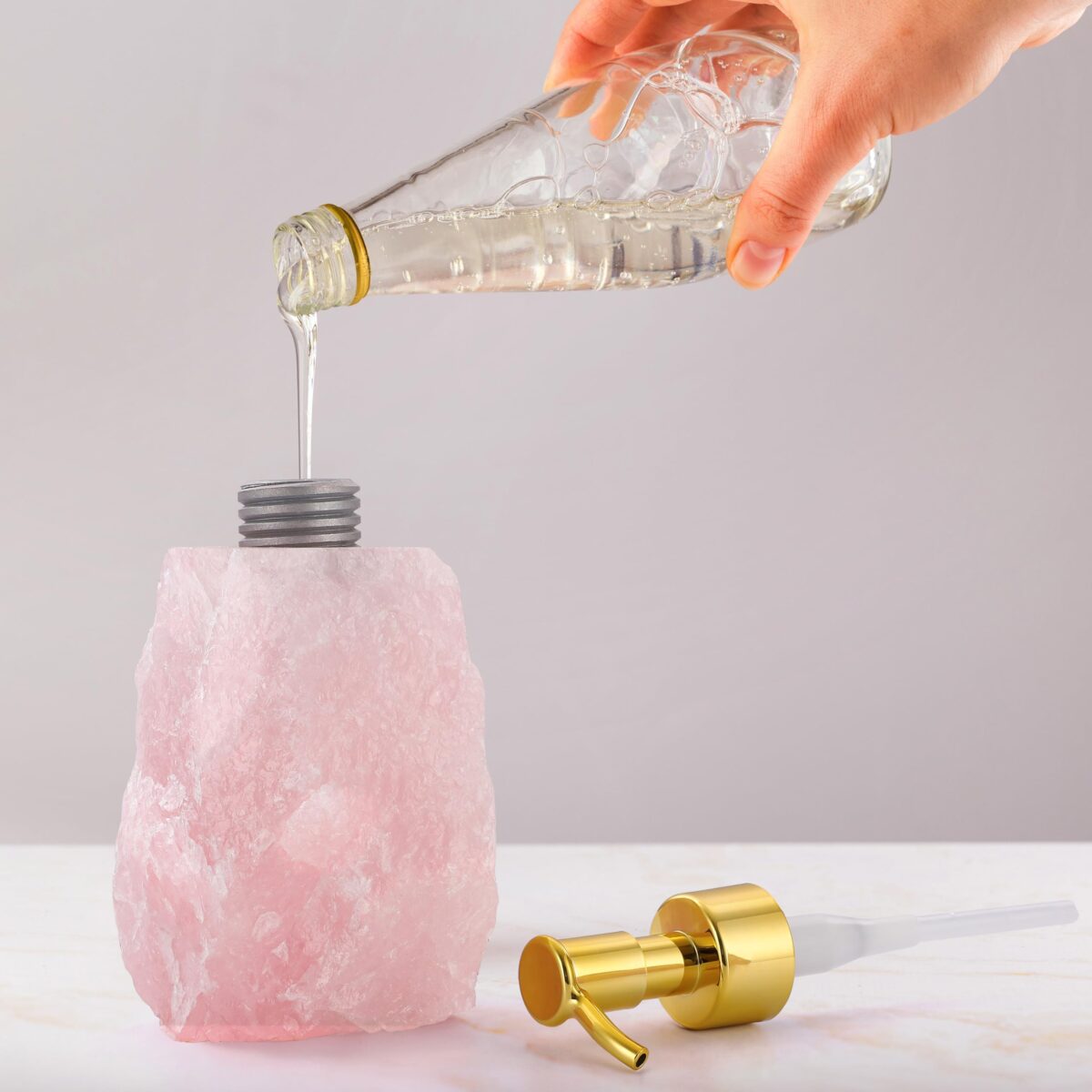 Rose Quartz Crystal Essential Oil Bottle - Image 2