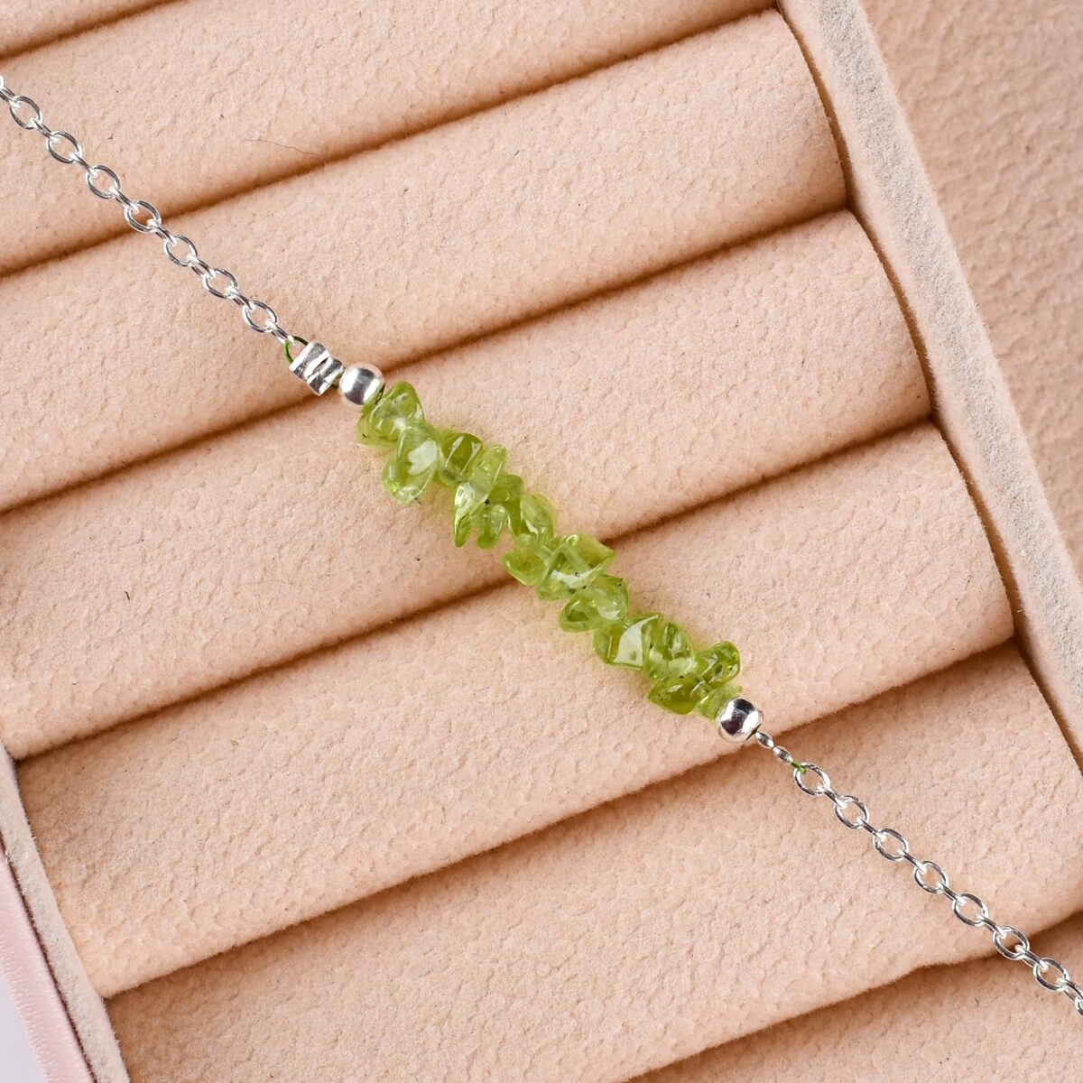 Natural Crystal Anklet Birthstone Chakra Crystal - Peridot - Image 4