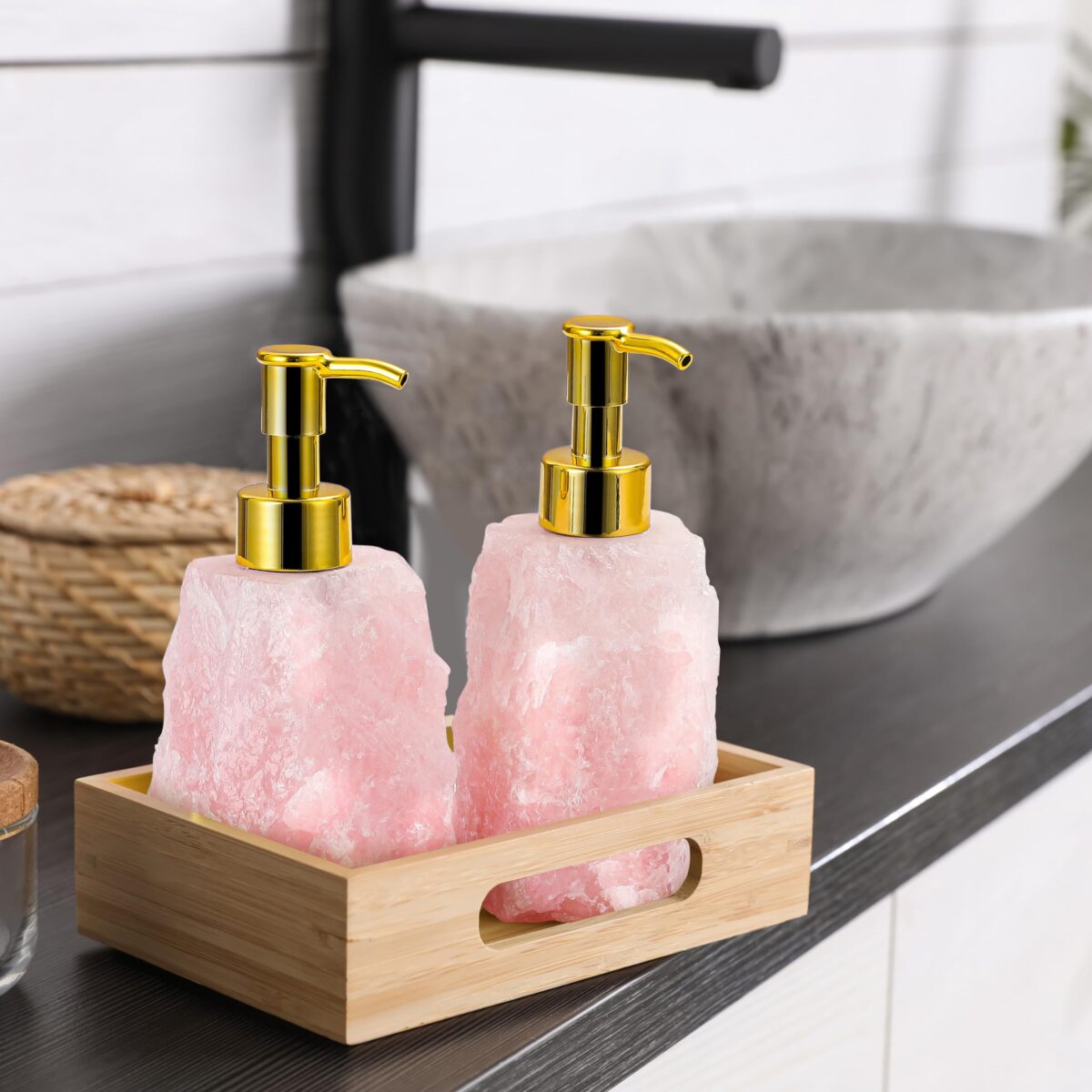 Rose Quartz Crystal Essential Oil Bottle - Image 4