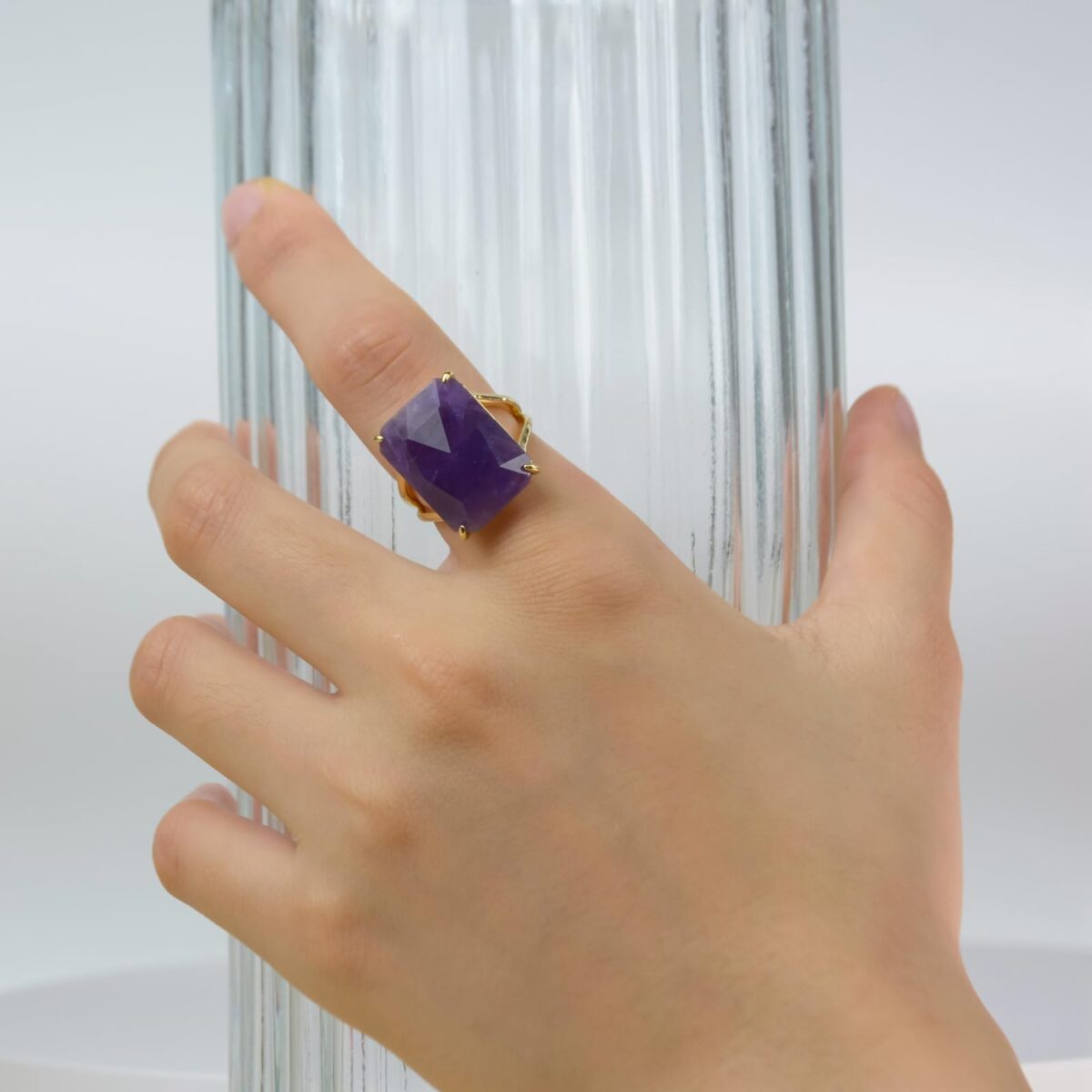 Natural Amethyst Healing Ring - Image 4