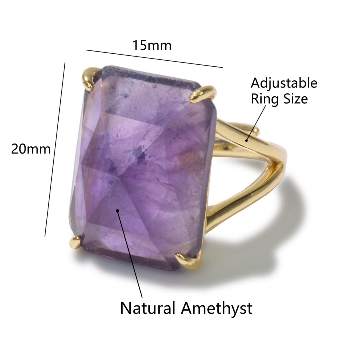 Natural Amethyst Healing Ring - Image 6