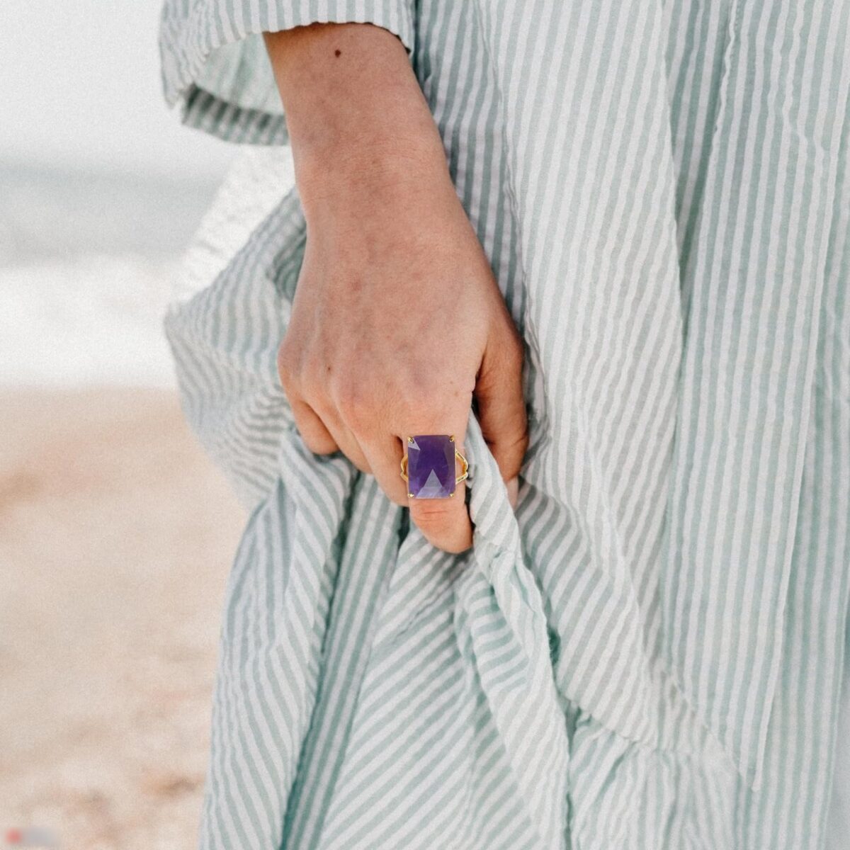 Natural Amethyst Healing Ring - Image 2