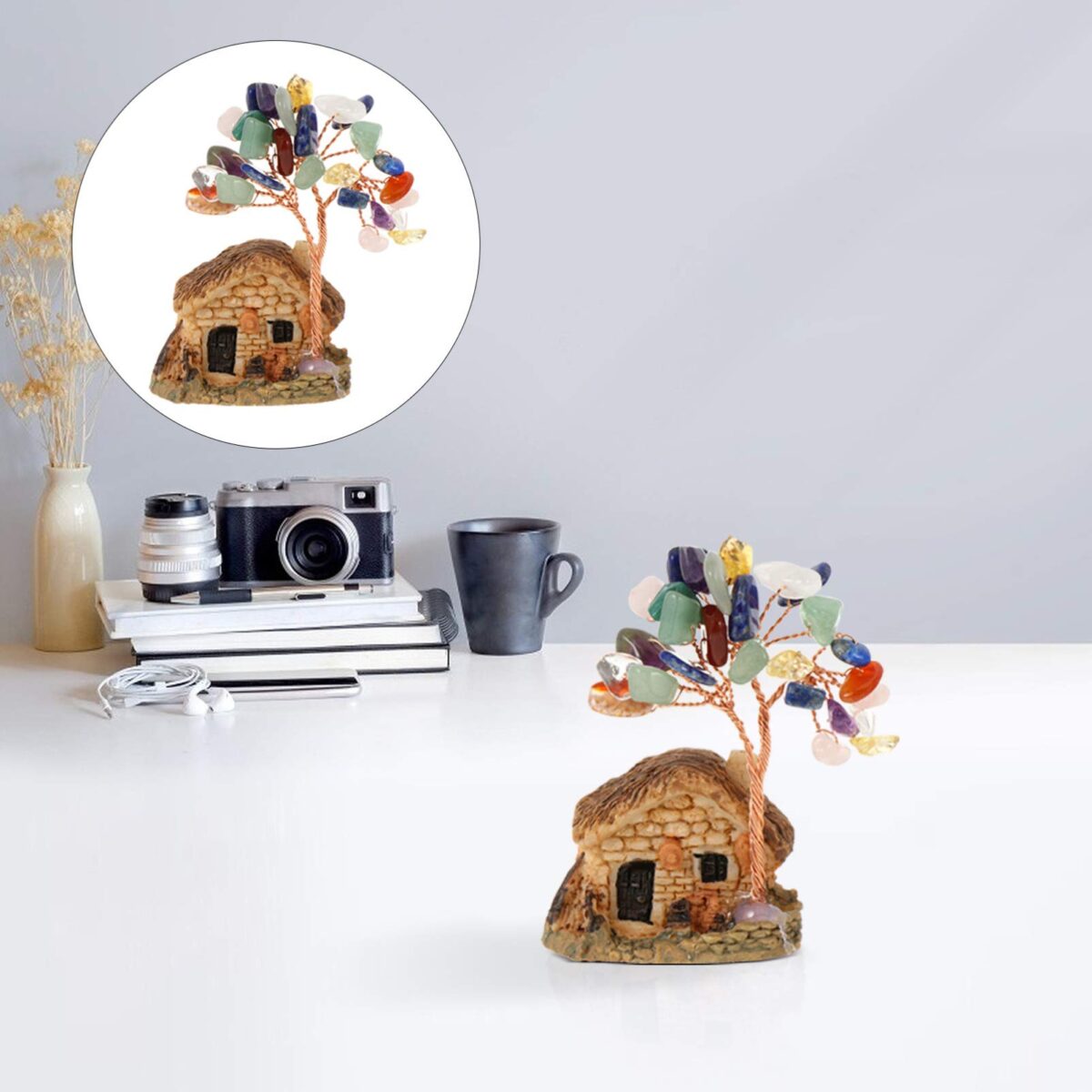 Colorful natural crystal tree gravel hut shape - Image 6