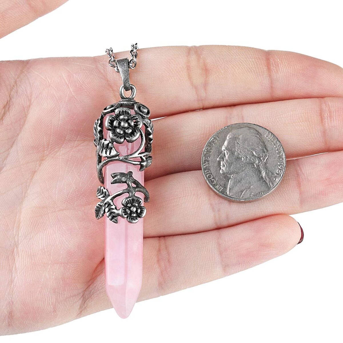 Natural crystal Pink crystal flower wrap crystal pendant - Image 4