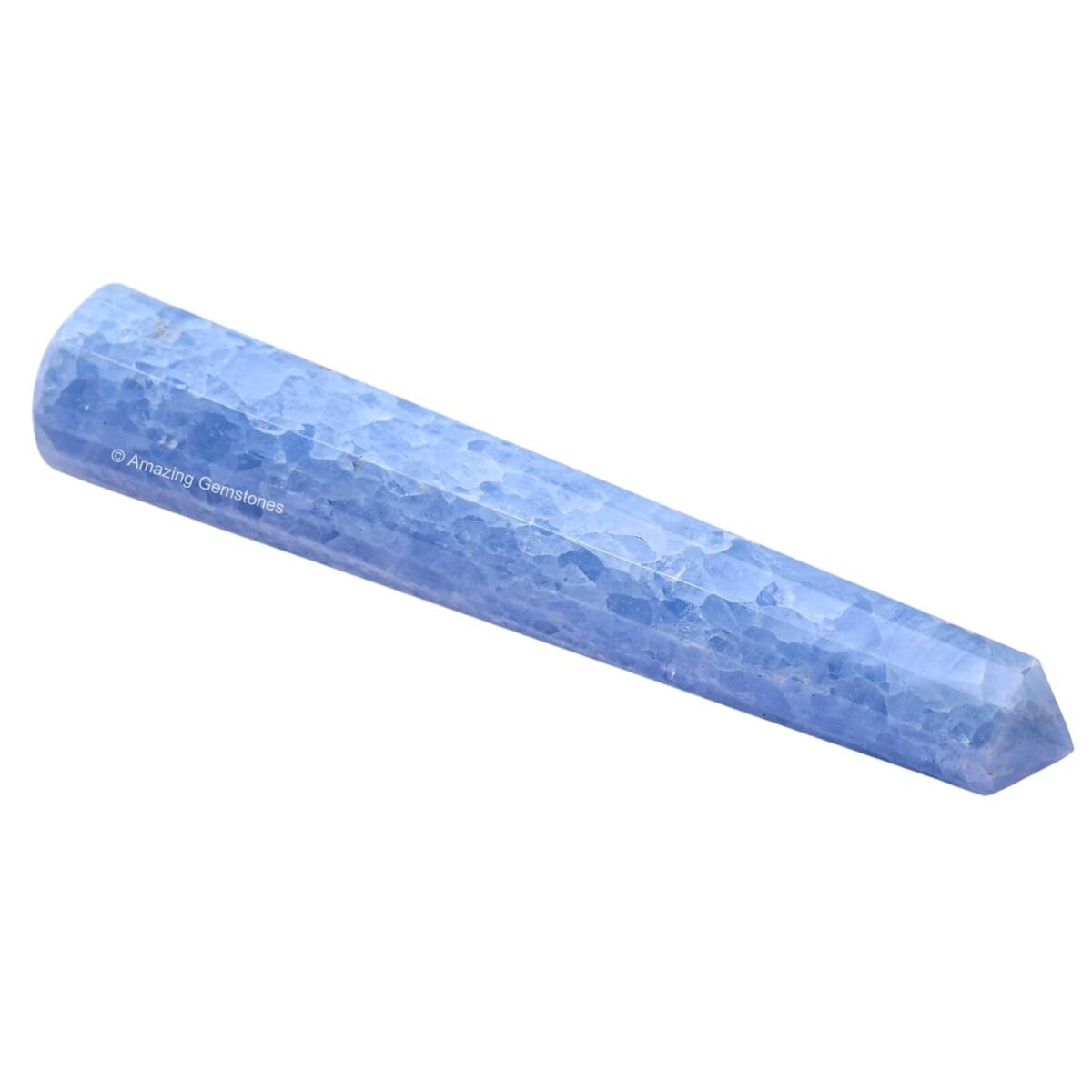 (Pointed) Blue Calcite Crystal Wand Massage Stick - Pelvic Wand Gua Sha for Adults - Crystals and Healing Stones Massage Wands for Adults Gifts (Pointed) - Image 2