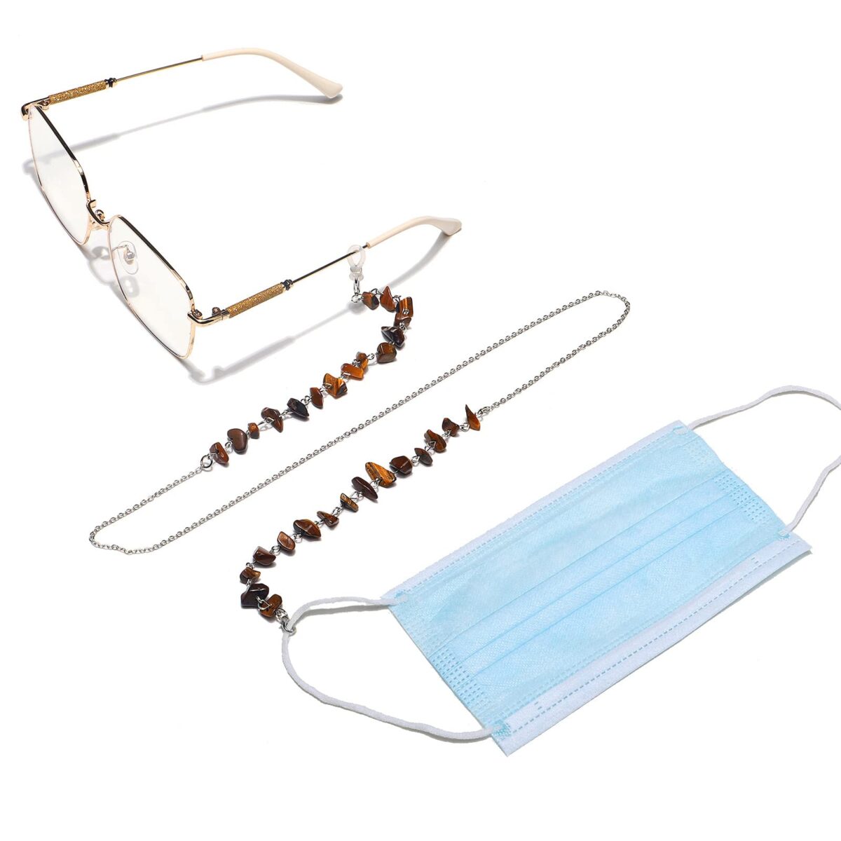 Beaded Eyeglass Chain for Women Girls,Green Aventurine Natural Stones Sunglass Lanyard,Stylish Mask Chains - Image 5