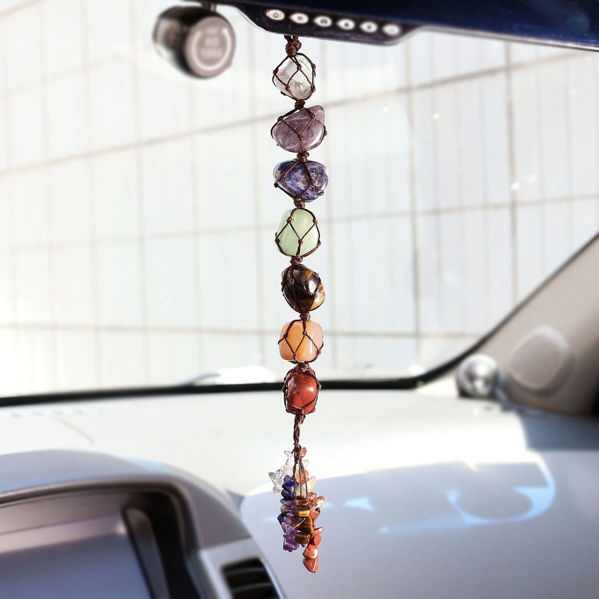 Top Plaza Car Decor Chakra Hanging Decoration Gemstones Healing Crystals Home Indoor Hanging Ornament for Good Luck,Yoga Meditation, Protection (7 Chakra) - Image 4