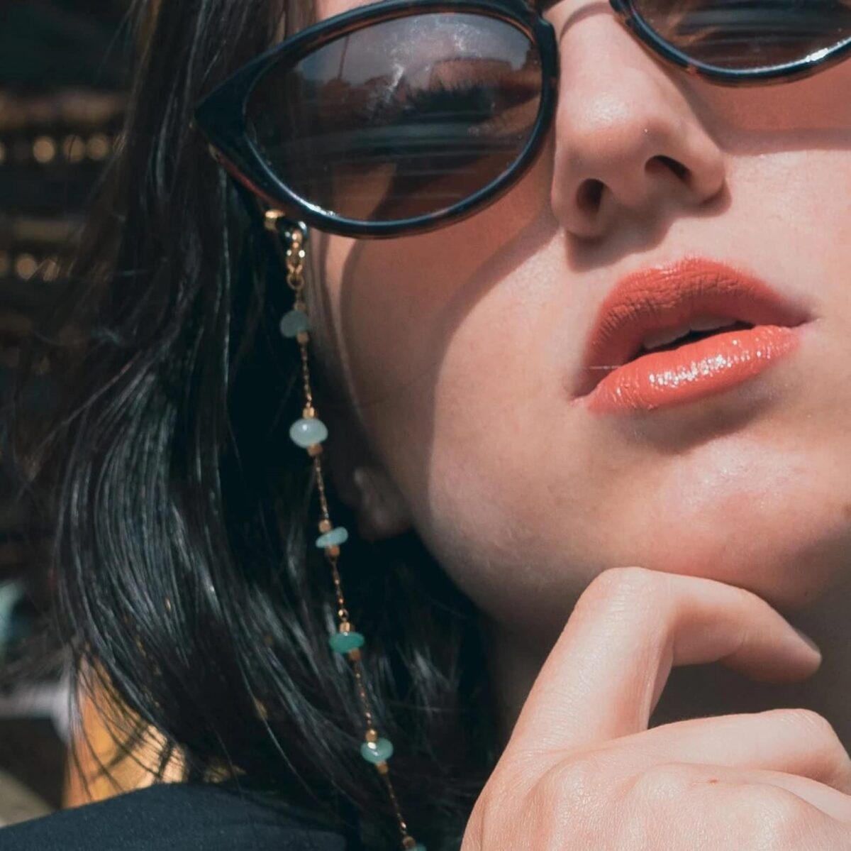 Glasses Chain for Women Eye Glasses Holders Around Neck Natural Crystal Eyeglasses Strap Sunglass Chains for Women - Image 3