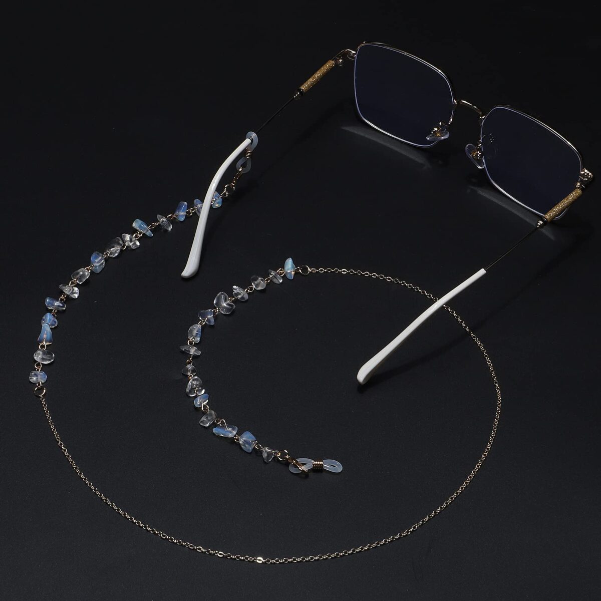 Beaded Eyeglass Chain for Women Girls,Green Aventurine Natural Stones Sunglass Lanyard,Stylish Mask Chains - Image 5