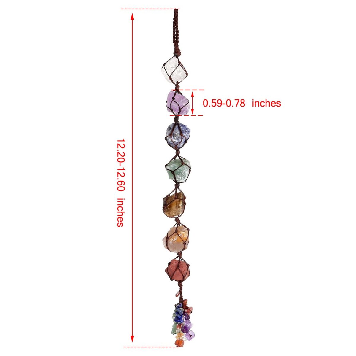 Top Plaza 7 Chakra Gemstones Reiki Healing Crystals Hanging Ornament Home Indoor Decoration Window Car Hanging Ornaments for Good Luck Yoga Meditation Protection -Raw Stones - Image 6