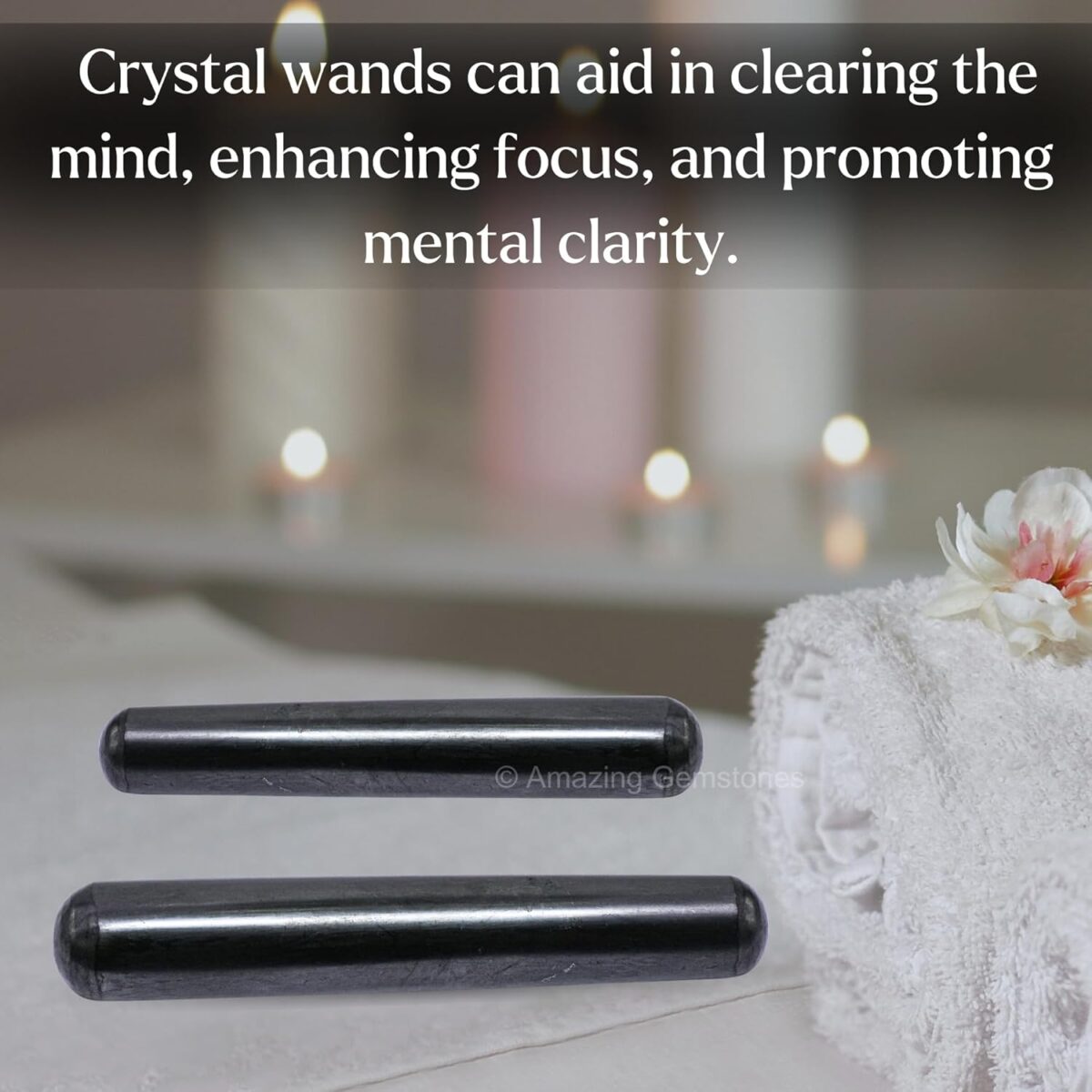 (Smooth) Shungite Crystal Wand Massage Stick - Pelvic Wand Gua Sha for Adults - Crystals and Healing Stones Massage Wands for Adults Gifts - Image 7