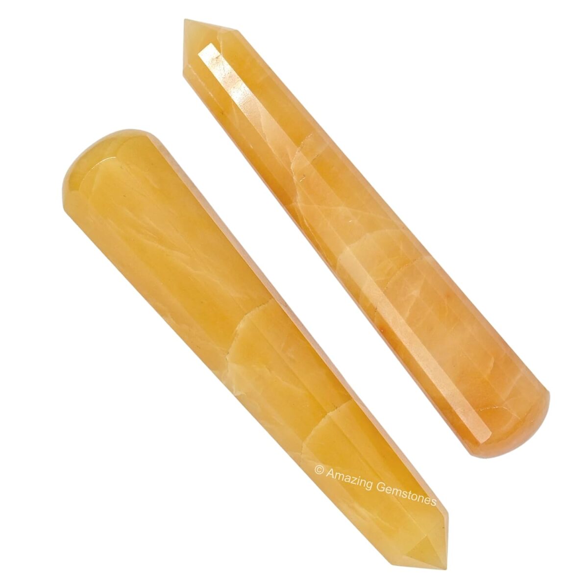 (Pointed) Yellow Aventurine Crystal Wand Massage Stick - Pelvic Wand Gua Sha for Adults - Crystals and Healing Stones Massage Wands for Adults Gifts - Image 4