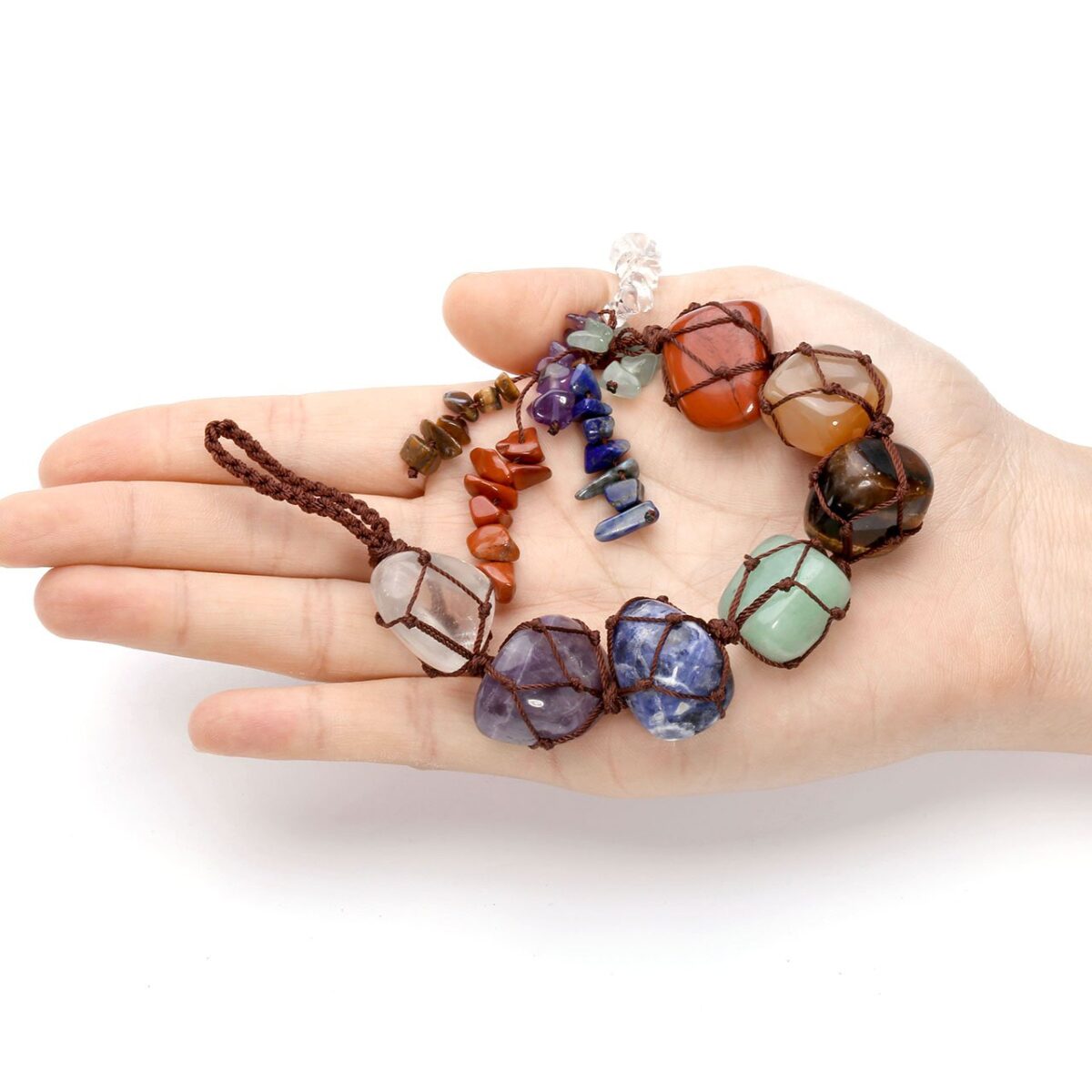Top Plaza Car Decor Chakra Hanging Decoration Gemstones Healing Crystals Home Indoor Hanging Ornament for Good Luck,Yoga Meditation, Protection (7 Chakra) - Image 3