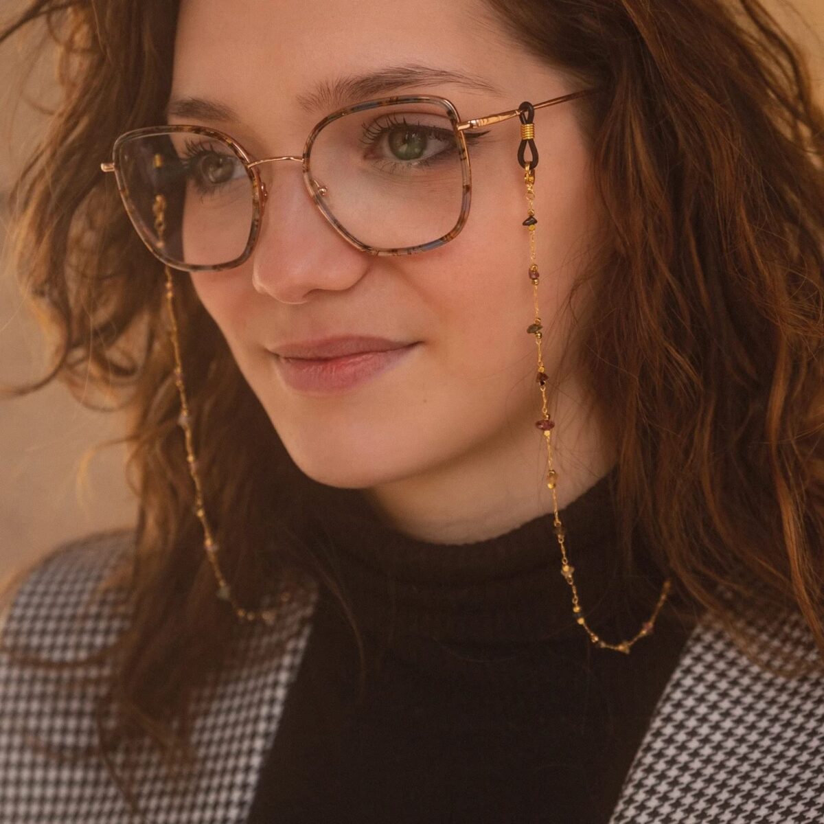 Glasses Chain for Women Eye Glasses Holders Around Neck Natural Crystal Eyeglasses Strap Sunglass Chains for Women - Image 2