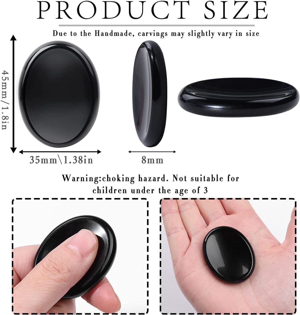 7PCS Thumb Worry Stones for Anxiety Healing Crystals Sets, 7 Chakra Crystals and Healing Stones, Meditation Crystal Reiki Natural Relax Palm Stone for Anxiety Therapy Relief - Image 6