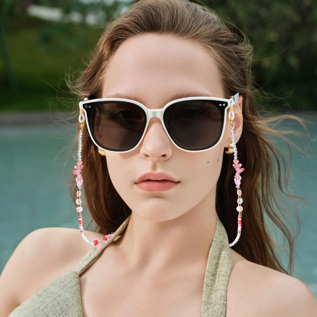 Crystal Glasses Chain for Women, Eye Glasses Holders Around Neck, Stylish Beaded Sunglasses Strap - Image 4