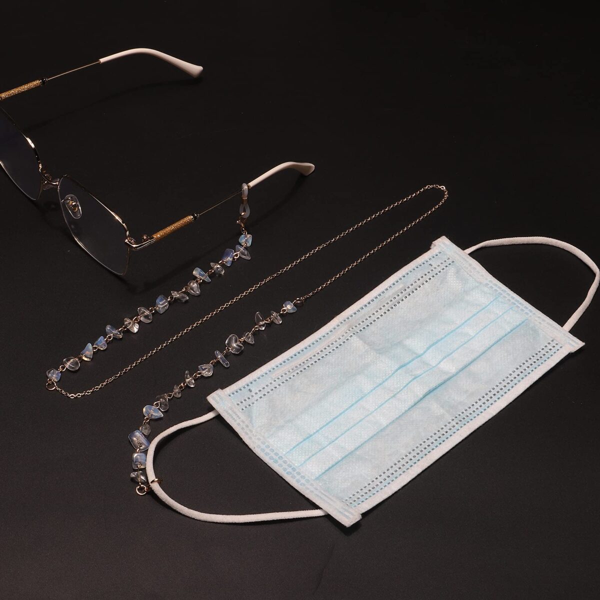 Beaded Eyeglass Chain for Women Girls,Green Aventurine Natural Stones Sunglass Lanyard,Stylish Mask Chains - Image 6