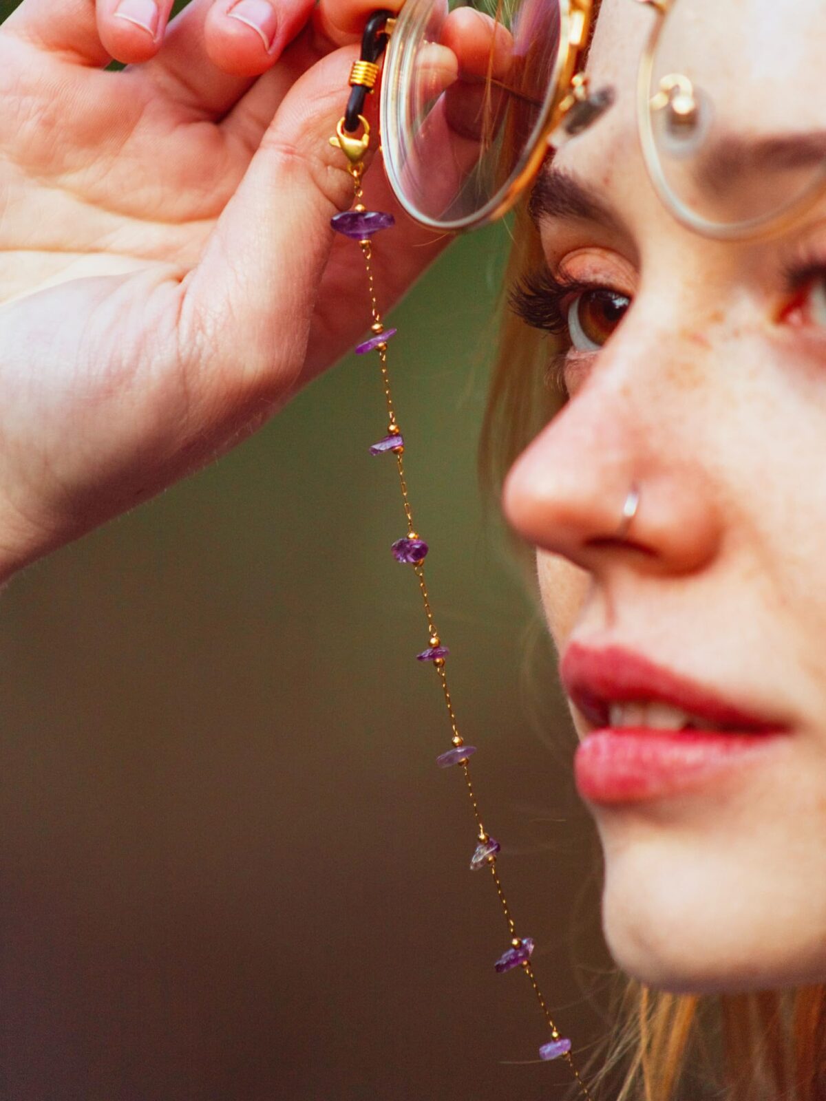 Glasses Chain for Women Eye Glasses Holders Around Neck Natural Crystal Eyeglasses Strap Sunglass Chains for Women - Image 5