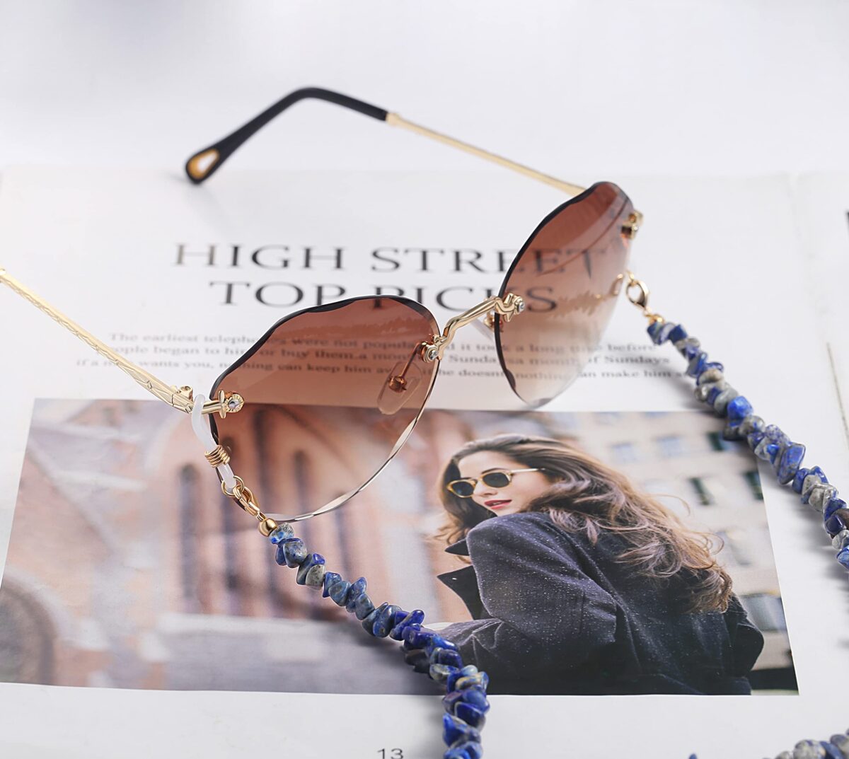 PEARLADA 18K Gold Eyeglass Chain Sunglasses Strap Holder Reading Glasses Retainer Gold Beaded Chain String Cord Lanyard - Image 7