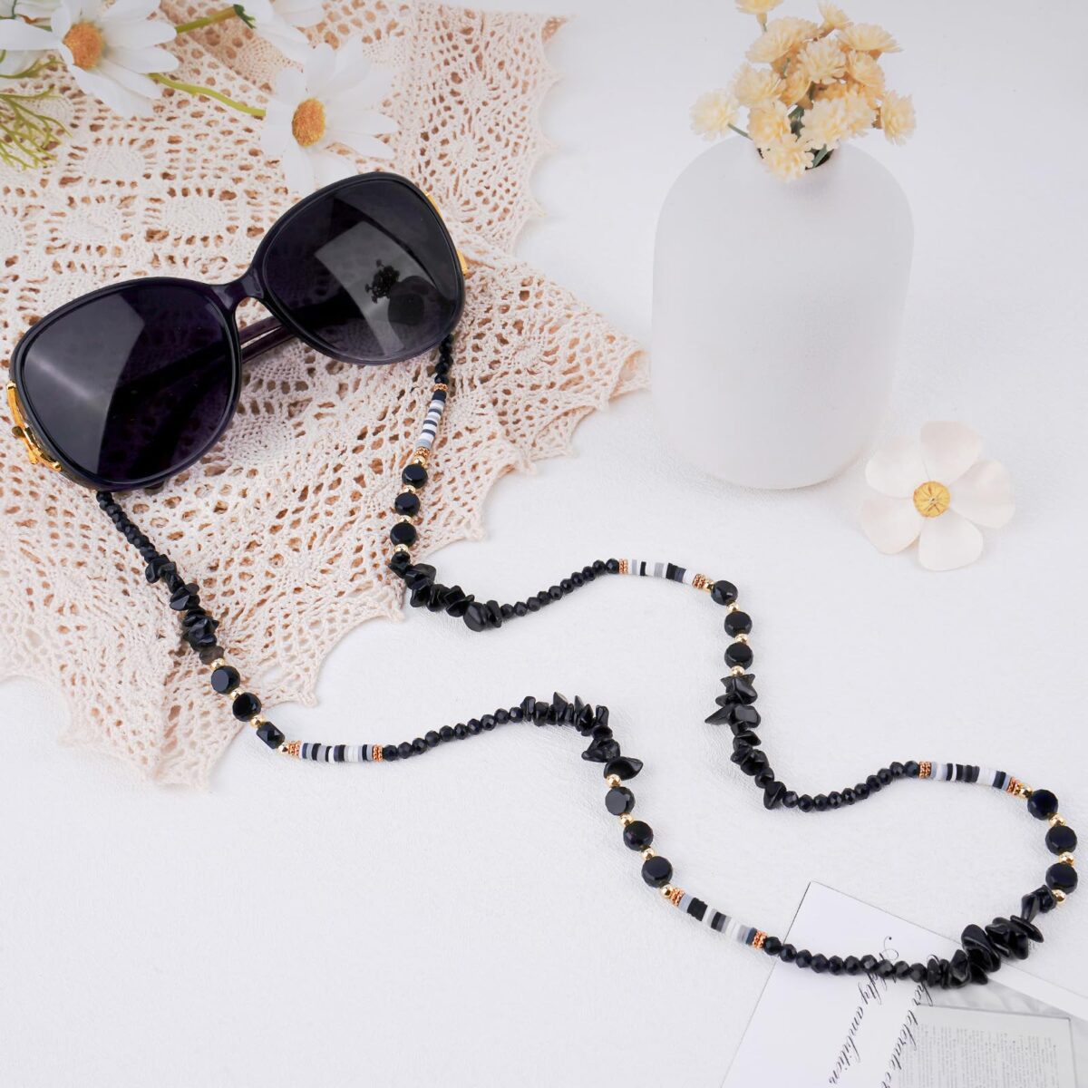 Crystal Glasses Chain for Women, Eye Glasses Holders Around Neck, Stylish Beaded Sunglasses Strap - Image 3