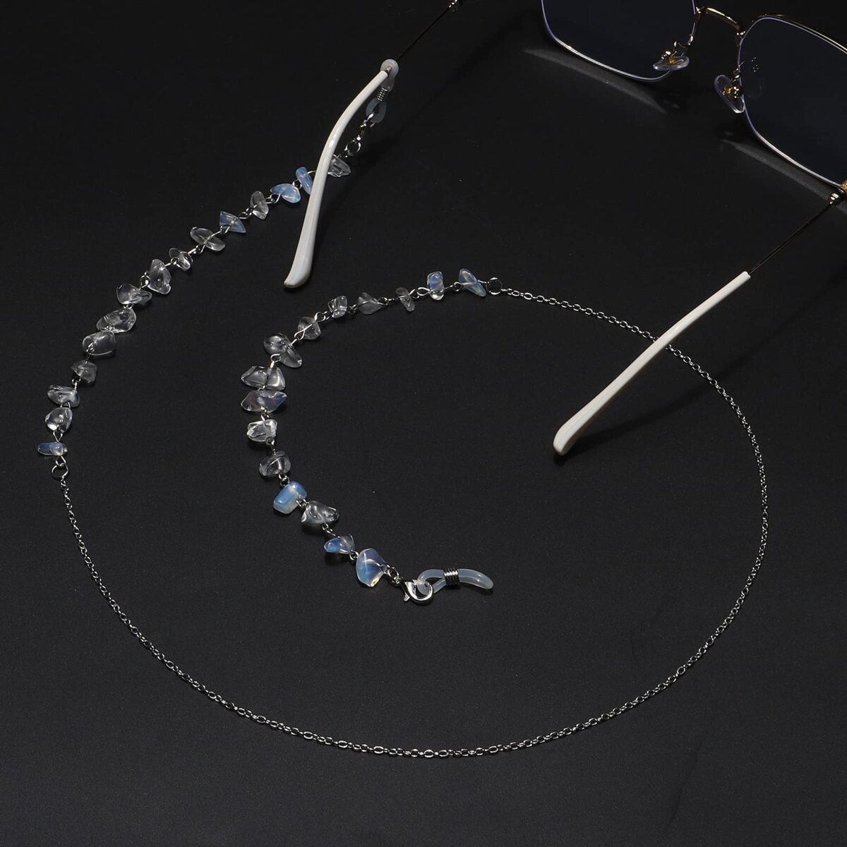 Beaded Eyeglass Chain for Women Girls,Green Aventurine Natural Stones Sunglass Lanyard,Stylish Mask Chains - Image 4