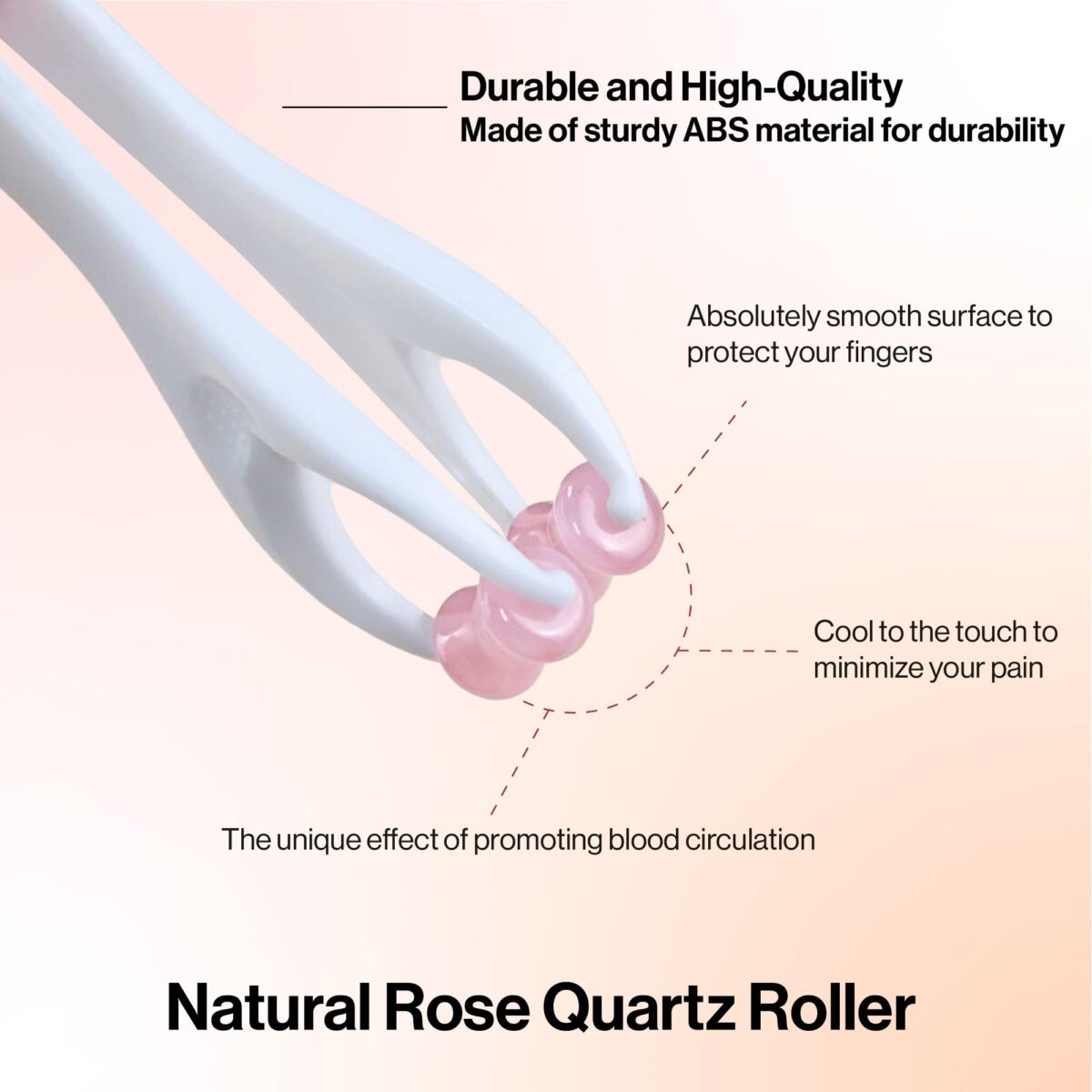 Finger Massage Tool, Hand Massager with Rose Quartz Roller, Effective Relief of Hand Discomfort Caused by Work, Game, Sports or Illness, Smooth Rose Quartz Roller Can Bring You The Great Comfort - Image 4