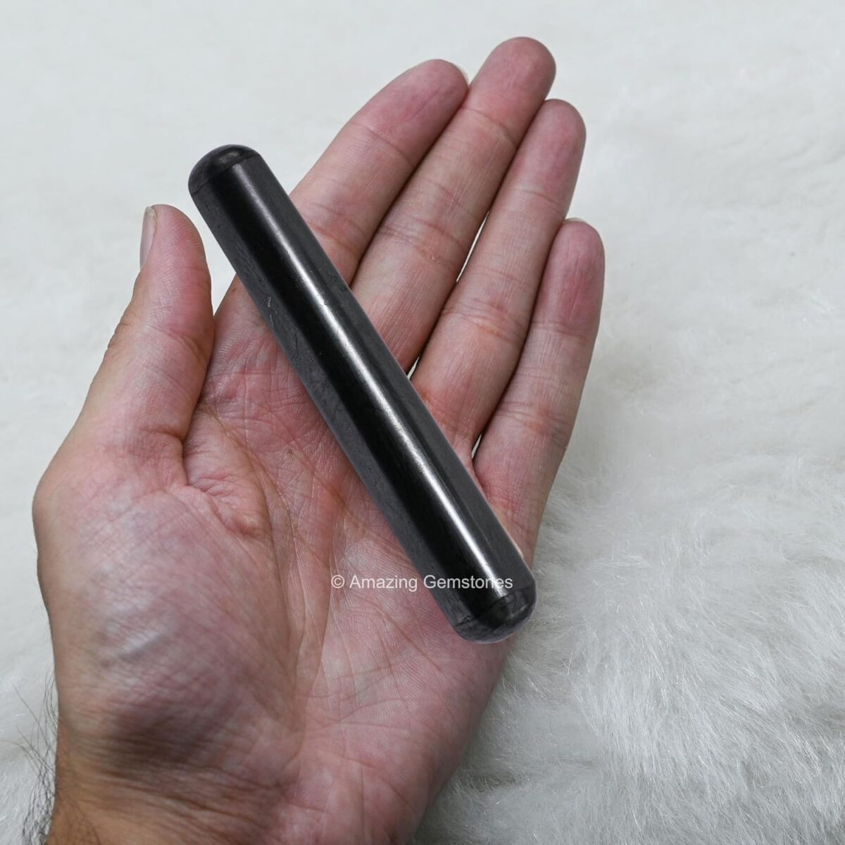 (Smooth) Shungite Crystal Wand Massage Stick - Pelvic Wand Gua Sha for Adults - Crystals and Healing Stones Massage Wands for Adults Gifts - Image 3
